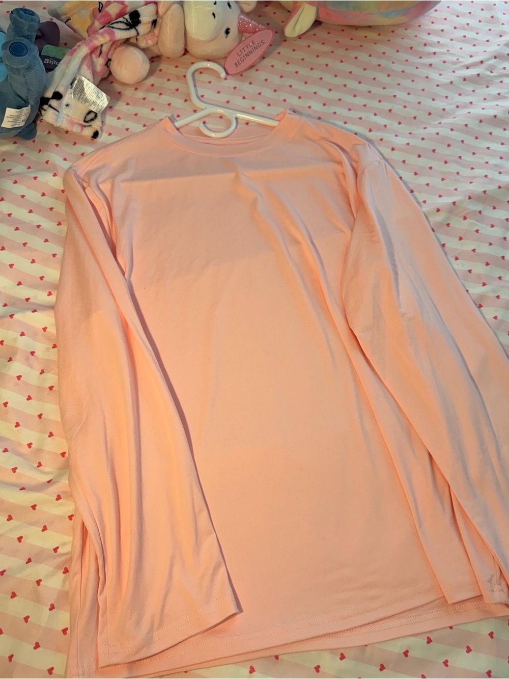 Women's Long Sleeve Crew Neck Top good for gym - Light Peach Never worn